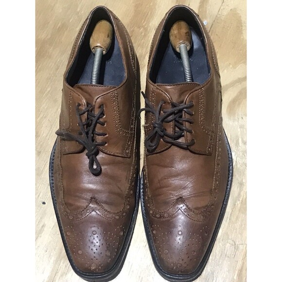 hugo boss Brown Leather Wing Tip Vero Cuoio Lace Up Shoes Men 9.5 main image 14
